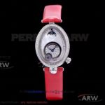 AW Factory Breguet Reine De Naples 8908 Moonphase Red Leather Strap 36.5×28.45 MM Quartz Ladies Watch